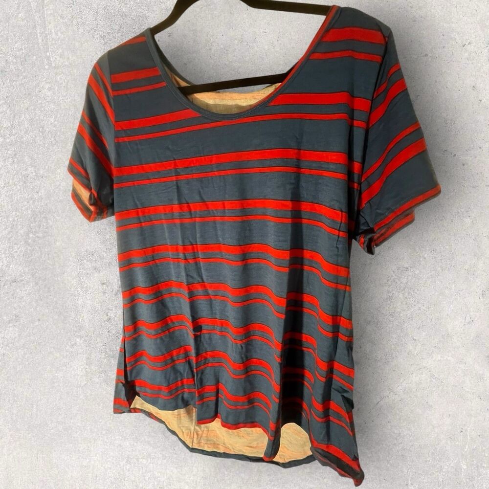 LuLaRoe Classic T - nwt- XL-Blue And Red Stipe Print